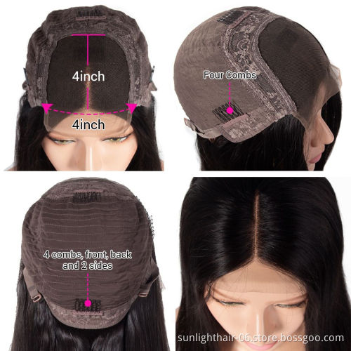 Sunlight hair Closure Wig Brazilian Body Wave Wig Glueless Pre Plucked Remy Human Hair closure Wigs For Black Women